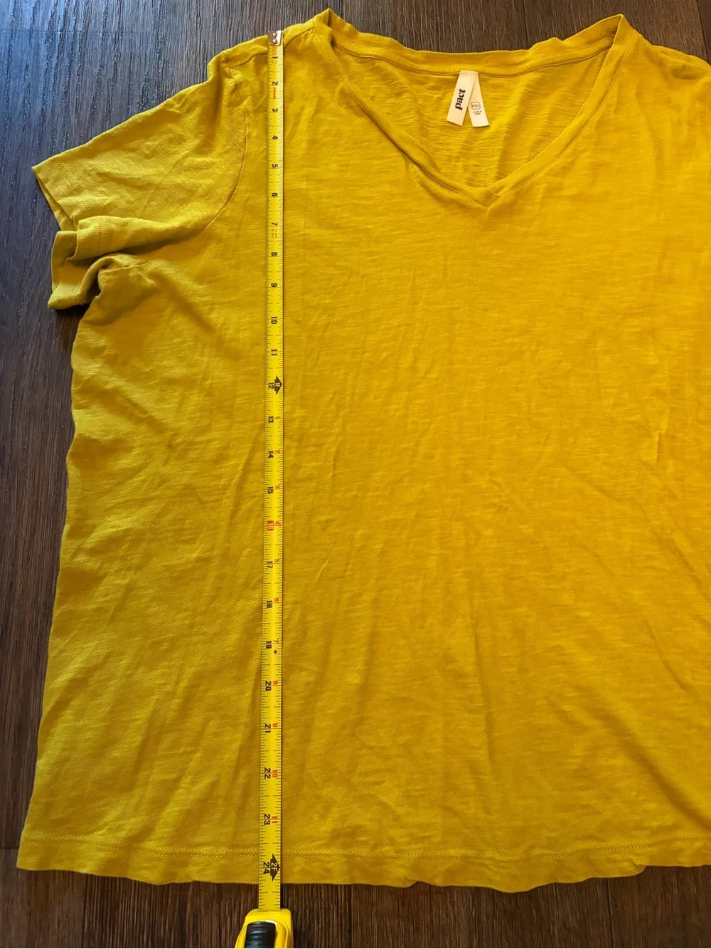 Women's Pact Mustard Yellow Organic Cotton V-Neck Short Sleeve T-shirt Size XXL - Picture 3 of 6